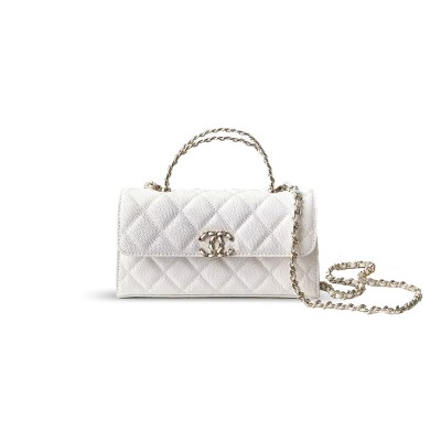 CHANEL FLAP PHONE HOLDER WITH CHAIN GRAINED SHINY AP3238 (18*10*4.5cm)
